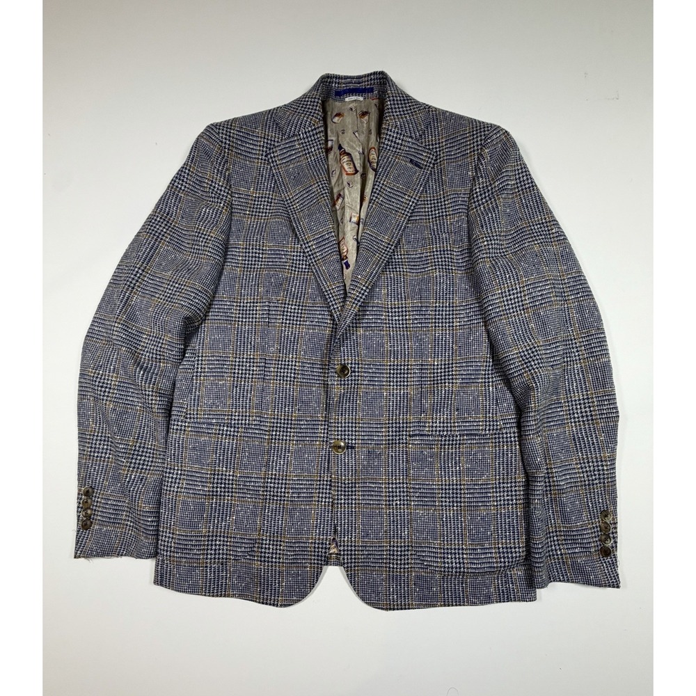 Atelier Munro Loro Piana Summertime EU52 US42 Blazer Plaid Whisky Lining Jacket